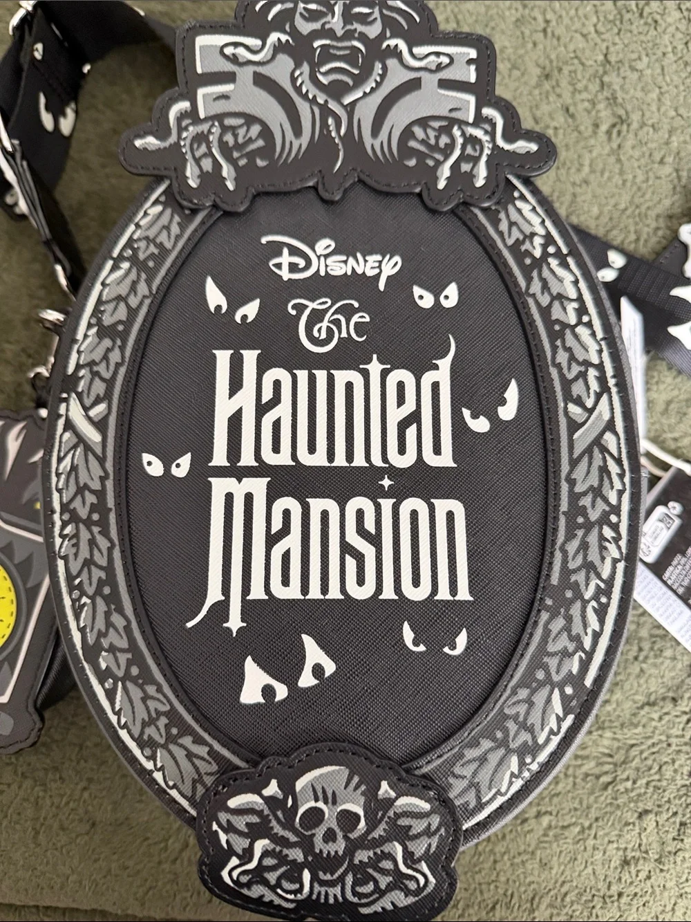 Disney Haunted Mansion Kids Black and White Crossbody Bag